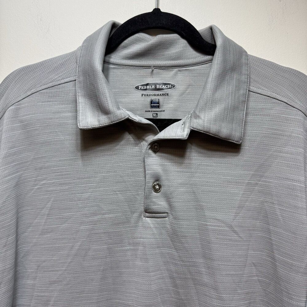 Pebble Beach Performance Produce Polo Shirt  Gray Size XL
